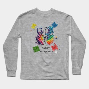 Color Outside the Lines for Autistic Acceptance Long Sleeve T-Shirt